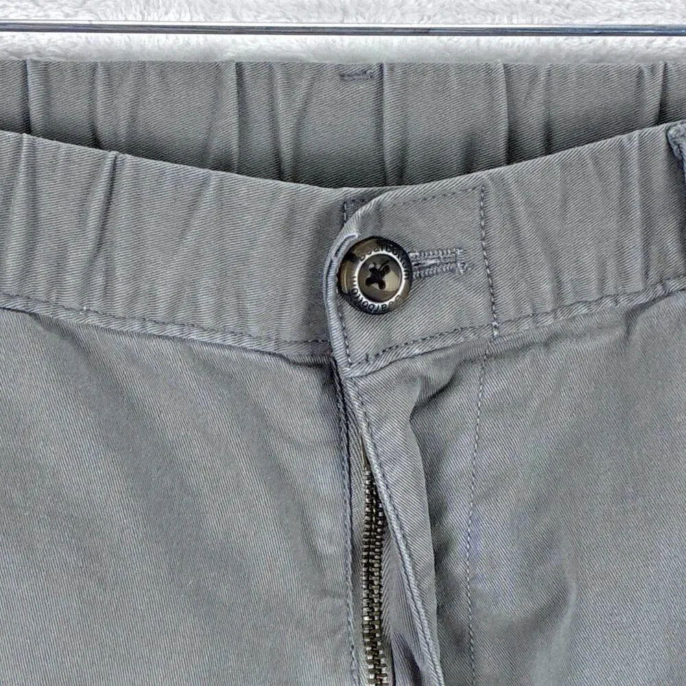 Bear Bottom Pants Mens L Tall Gray Pull On Elastic Waist Chino Preppy Classic